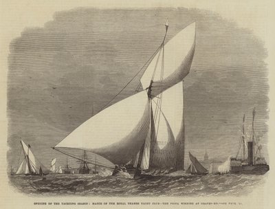 Apertura de la temporada de yates, carrera del Royal Thames Yacht Club, el Fiona ganando en Gravesend de Edwin Weedon